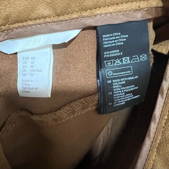 H&M camel suede western style skirt size 10 - Picture 4 of 4